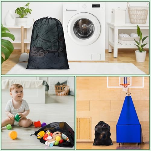2 Pack Mesh Travel Laundry Bag 24" x 36"Extra Large Dirty Clothes Organizer - Image 6