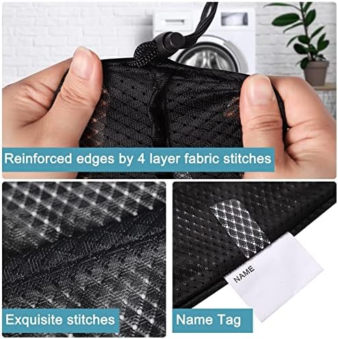 Polecasa 2 Pack Heavy Duty Diamond Mesh Laundry Bag, 30x36", Black - Image 5