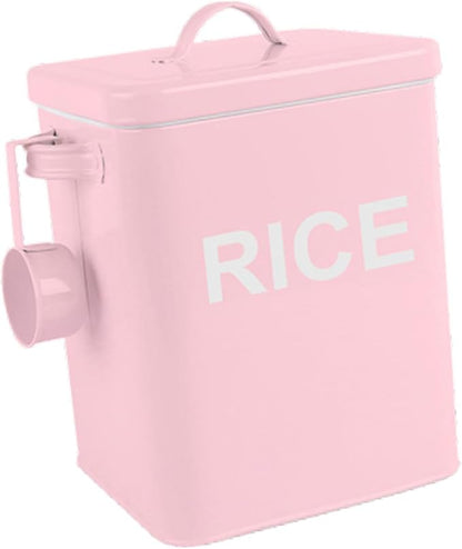 MagiDeal Flour Canister, Sealed Food Storage Bin, Countertop Organizer Jar for Grain, Beans, Kitchen Rice, Pink M