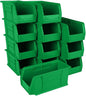 Hudson Exchange 11" x 5-1/2" x 5" (12 Pack) Plastic Stackable Storage Bin and Hanging Container, Green