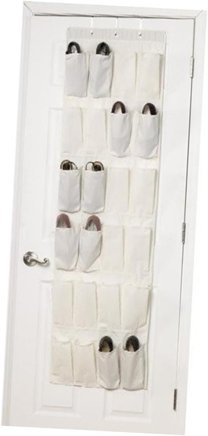 GLEAVI 24pcs Door Shoes Storage Hanging Bag Practical Cloth Organizer for Keys Phone and Sundries White for Tidy Homes and Efficient Organization