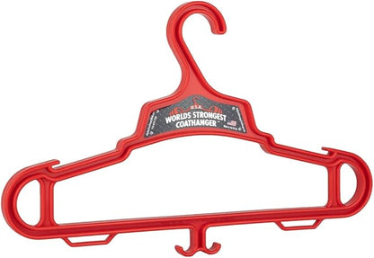Worlds Strongest Coat Hanger | USA Made | 140 lb Load Capacity | Multipurpose Gear Hanger | RED (24)