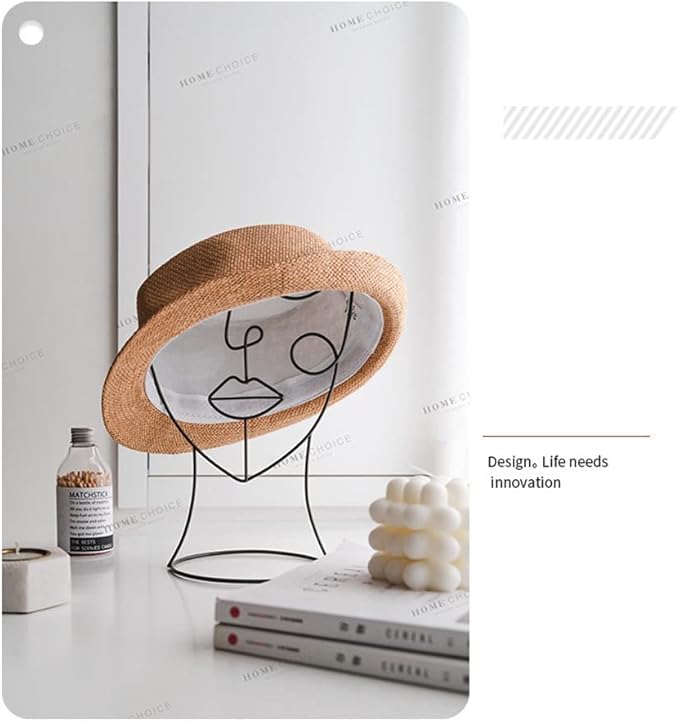 Metal Wire Statue Ladies Hat Rack Stand Hat Holder Hat Organizer, Housewarming Gifts for Home Desk Decorations(No Hat)
