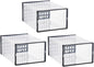 FOMIYES Shoe Storage Boxes 3pcs 34x15.5x24cm Dustproof Waterproof Plastic Shoe Organizers for High-top Sneakers and Boots Stackable for Home Closet Organization