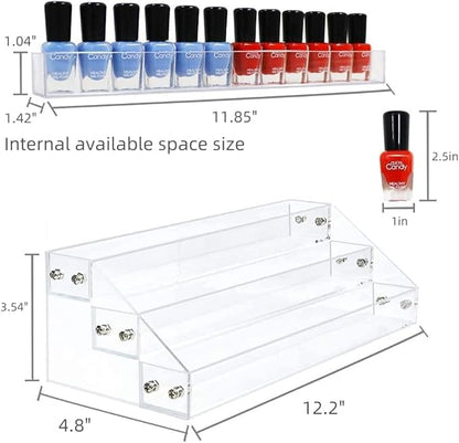3 Layers Stand Shelf Holder Clear Acrylic Rack for Nail Polish Organizer Essential Oil Storage Sunglasses Makeup