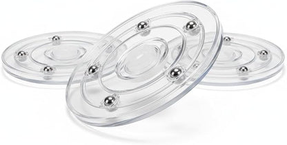3 Pack 5.9 Inch Clear Small Lazy Turntable, 360° Ball Bearing Turntable Swivel Base, Smooth Rotating Tray for Kitchen Cabinet Organizer, Cake Decorating & Countertop Display