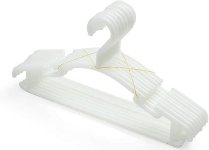 YYaaloa 30pcs Kids Plastic Hangers, White, 1inch Hooks, Ideal for Baby and Toddler Clothes, Heavy Duty and Durable