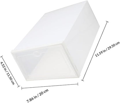 Milisten 4pcs Plastic Shoe Storage Boxes with White Frame, Thickened Waterproof Dustproof Multi-function Shoe Organizers for Home Use
