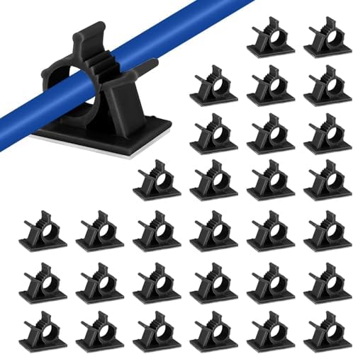 Viaky 30Pcs Black Adjustable Cable Clips,Adhesive Wire Management Clips by Oneclickforallyourneeds%EF%BC%81