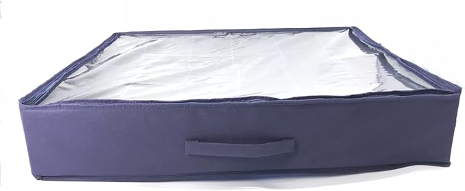 UNIWARE Space Saving Organizer (29.5"x23.6"x6" Navy Blue 12 Pair Shoe Organizer)