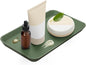 Countertop Vanity Tray, Bathroom Silicone Shatterproof Tray, Soap and Sponge Holder for Kitchen Sink Toilet Tank, Bathroom Holders for Counter, Perfume Candle Key Valet - Green