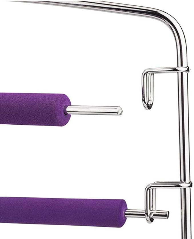 4 Floors Sponge Non-Slip Multi-Layer Pants Rack, Multi-Function Stainless Steel Pants Rack, Hangers, Cloth Rack, Space Saving, Wardrobe, Pants Vertical Hanger, Multi-Layer Hanger (Purple)