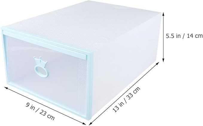 MAGICLULU Thickened Plastic Shoes Box 33x23x14cm Drawer-style Shoe Storage Container Stackable Organizer for Men and Women