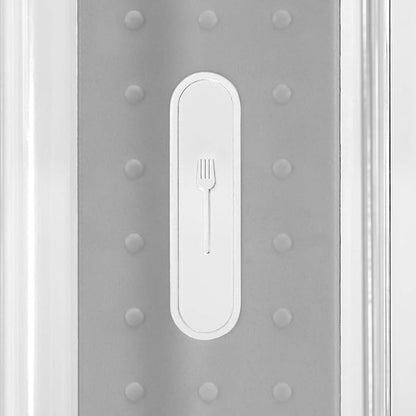 madesmart Premium Clear Silverware Tray, 6 Compartment Flatware Organizer for Forks, Knives & Spoons, Soft Grip Lining & Non Slip Base, Grey