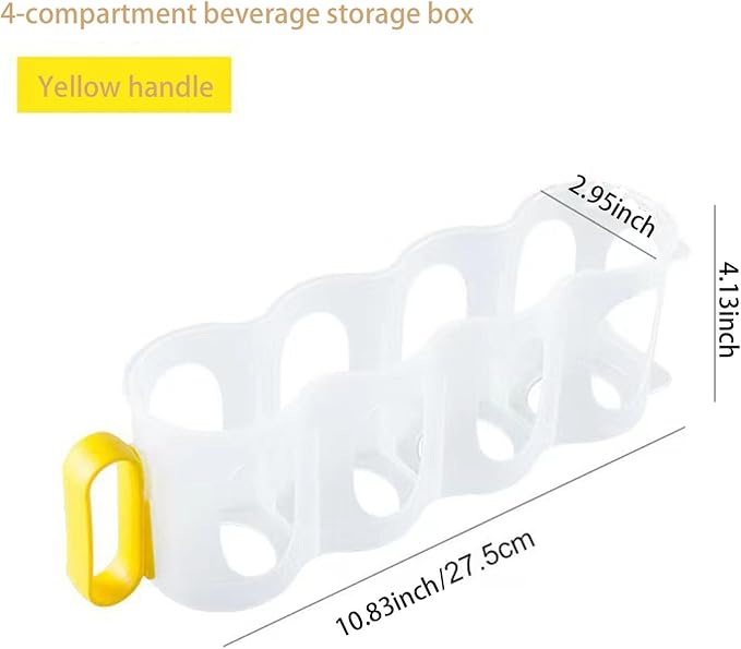 Soda Can Organizer，Can Storage Box with Handle Transparent Reusable for Fridge Pantry Freezer Kitchen(Yellow)