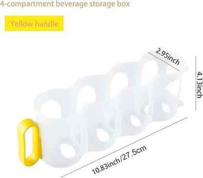 Soda Can Organizer，Can Storage Box with Handle Transparent Reusable for Fridge Pantry Freezer Kitchen(Yellow)