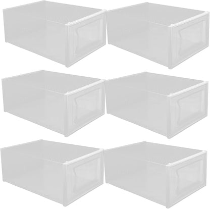 Ciieeo 6pcs Clear Stackable Shoe Organizer Boxes Transparent Storage Case for Sneakers and Shoes Style Design for Easy Access Material for Closet Organization