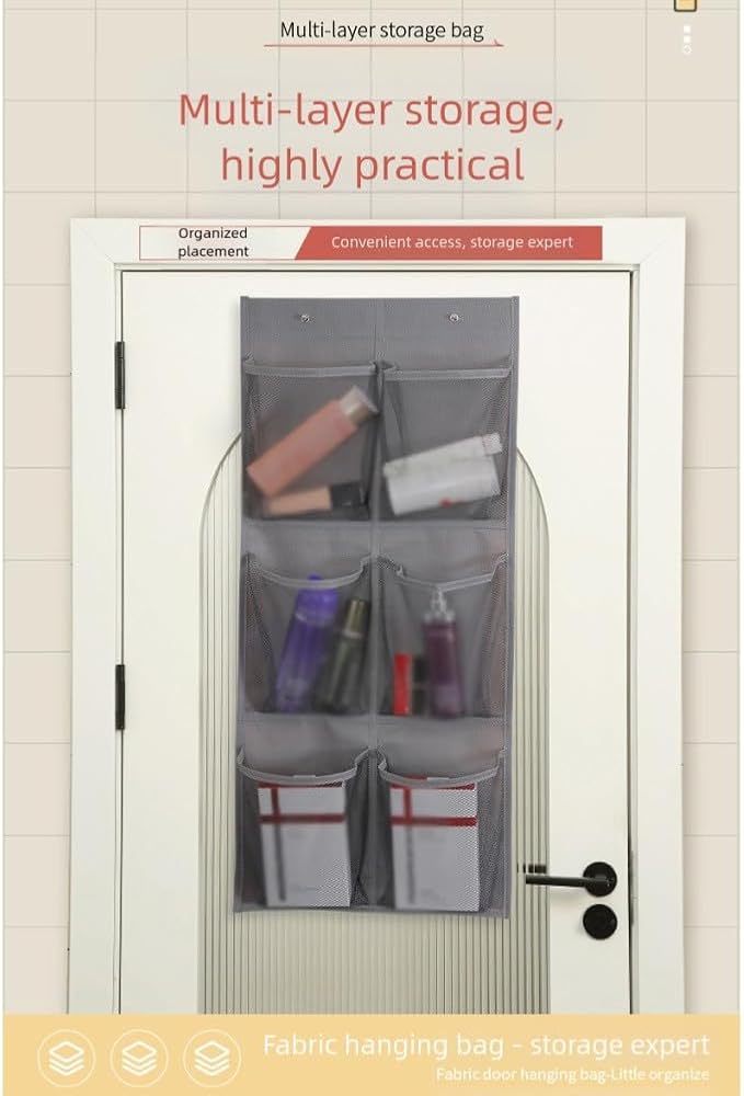 Over the Door Hanging Shoe Organizer with Multi-Pocket Design, Breathable Non-Woven Fabric Dustproof Storage Solution for Bedroom, Bathroom, and Laundry Room, Black/White/Gray, 76x35cm(Is black)