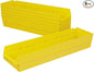 Akro-Mils 30164 Plastic Shelf Bins, Heavy Duty Storage Bins for Garage, Closet, and Drawer Organization, 24-Inch x 6-1/2-Inch x 4-Inch, Yellow, 6-Pack