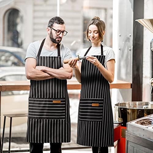 BeLuyi 2 Pack Adjustable Bib Apron with 2 Pockets Chef Cooking Kitchen Restaurant Aprons for Women Men - Image 5