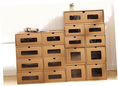 Alipis 2pcs Large Thick Drawer-style Shoes Box Paper Storage Container 30x21cm for Closet Organization and Home Storage