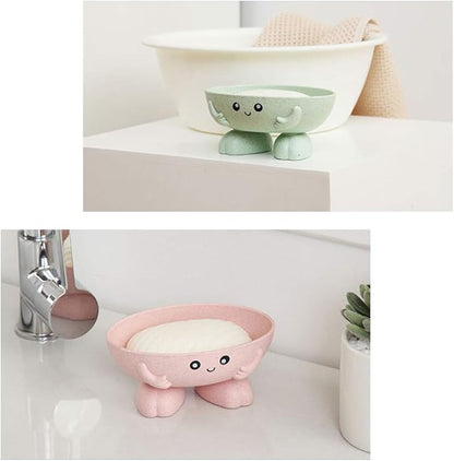 Soap Holder, Cute Soap Dish, Creative Lovely Bar Soap Tray Counter for Shower Bathroom Kitchen Countertop - Beige