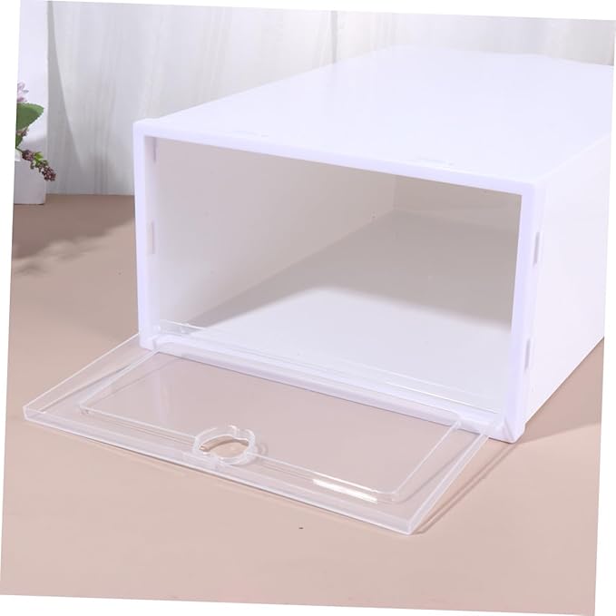 Healifty 6pcs Thickened Transparent Shoe Boxes Drawer Type Organizer for Sneakers High Heels Boots Space Saving Stackable Shoe Storage Bins with Plastic Design for Easy Viewing and Multi