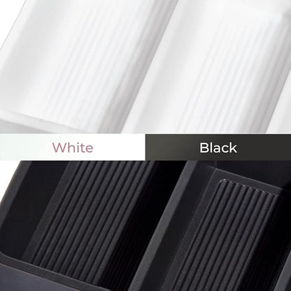 iDesign The Sarah Tanno Collection 4 Slot Silicone Cosmetic Drawer Organizer, White