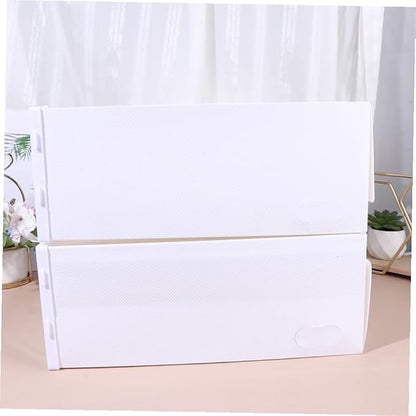 Healifty 6pcs Stackable Shoe Box Organizer Thickened Transparent PP Material Sneaker Storage for High Heels Slippers Boots and Sports Shoes Versatile Closet Display Containers White Frame