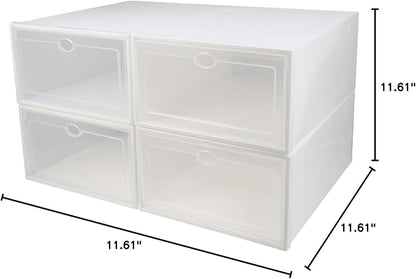4pcs Thickened Shoe Storage Boxes with Transparent Lid Dustproof Container for Home Organization Multi-functional Shoes Holder for Women Footwear