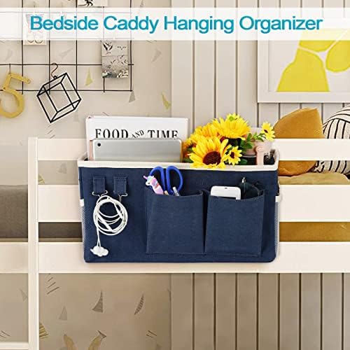 Bedside Caddy, Bedside Storage Bag Hanging Organizer for Bunk Dorm Bed Rail - Image 2