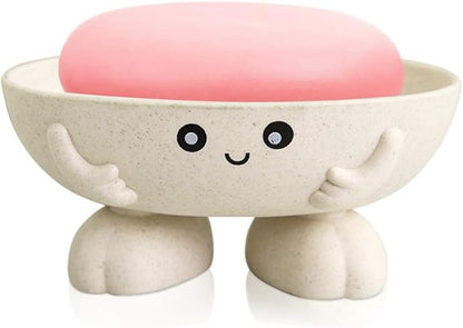 Soap Holder, Cute Soap Dish, Creative Lovely Bar Soap Tray Counter for Shower Bathroom Kitchen Countertop - Beige