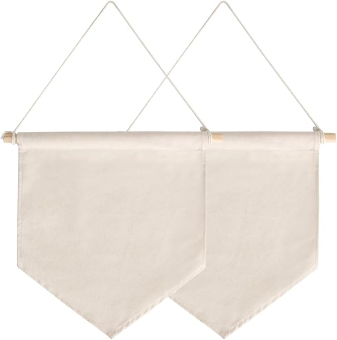 Enamel Pin Wall Display Banner Holder, Blank Canvas Banner Wall Hanging Brooch Jewelry Storage Case Display Storage Set for Pin and Brooch Collections (2Pcs Beige A)