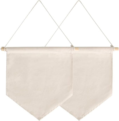 Enamel Pin Wall Display Banner Holder, Blank Canvas Banner Wall Hanging Brooch Jewelry Storage Case Display Storage Set for Pin and Brooch Collections (2Pcs Beige A)