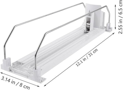 UKCOCO Drink Can Organizer : Self-pushing Soda Dispenser for Supermarket Shelf, Adjustable Automatic Drink Pusher Glide for Cold Cans, 12. 18x3. 14x2. 55in