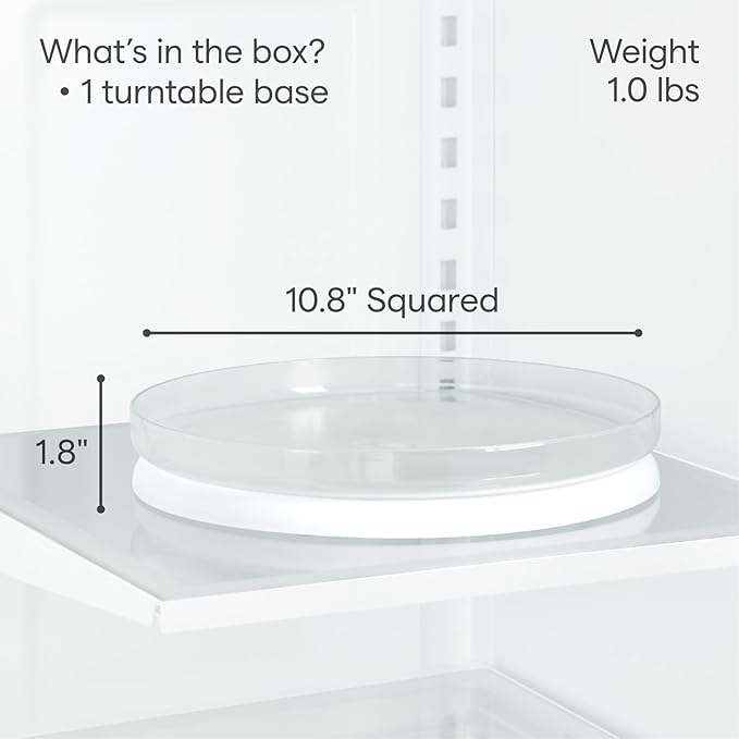 YouCopia FridgeView Fridge Turntable, Lazy Susan Organizer for Refrigerator Storage, 11” , White