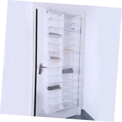 over The Door Shoe Organizer Space Saving Hanging Rack for Shoes Slippers and Accessories Closets and Spaces White
