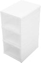 Stackable Shoe Storage Organizer Box with Lid, Foldable 3-layer Drawer Shoe Cabinet for Sneakers and Heels, Boot Holder for Closet and Entryway