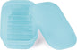 Quatish Leakproof Soap Dish with Lid & Draining Layer, Shatterproof Travel Bar Soap Holder Case Container, Portable Travel Size Toiletries Essentials for Camping, Gym, Bathroom, Clear Blue