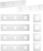 10 Pack Shower Caddy Adhesive Replacement, Waterproof Shower Shelf Adhesive Strips, Strong Adhesive Flat Hooks for Bathroom Storage Shelves and Kitchen Racks No Drilling, Clear