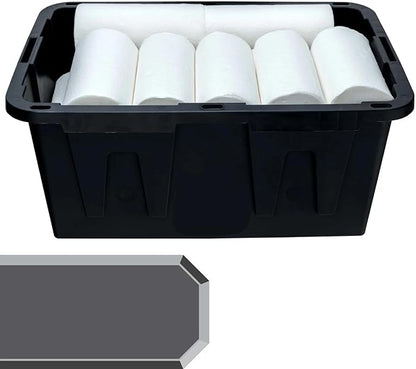 27-Gallon Storage Bin (2-Pack), Large Plastic Storage Container with Secure Snap-On Lid, Tote for Industrial and Home Organization, Black with Red Lid