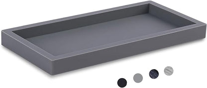 Bathroom Trays for Counter, Slicone Vanity Trays for Bathroom, Rectangle Sponge Holder for Kitchen Sink - Grey