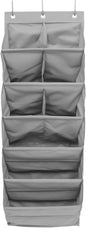 LALAFINA over the Door Hanging Storage Bags, 9-Compartment Non-Woven Organizer Pouch, Large Capacity Multi-Functional Closet Storage for Home, Gray