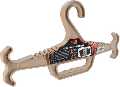 STG Heavy Duty Hanger, for Police Gear, Tactical Vest, Scuba Gear, Fishing Vest, Life Jacket, Scuba BCD and More - Tan