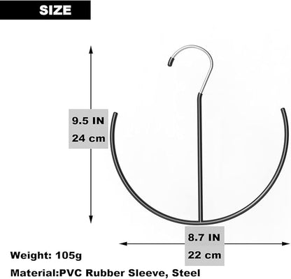 Belt Hangers, Space Saving Heavy Duty Metal Belt Hanger, Tie Rack Hanger, Rubber Cover, 9.6in x 7.9in, Black (2 Pack)