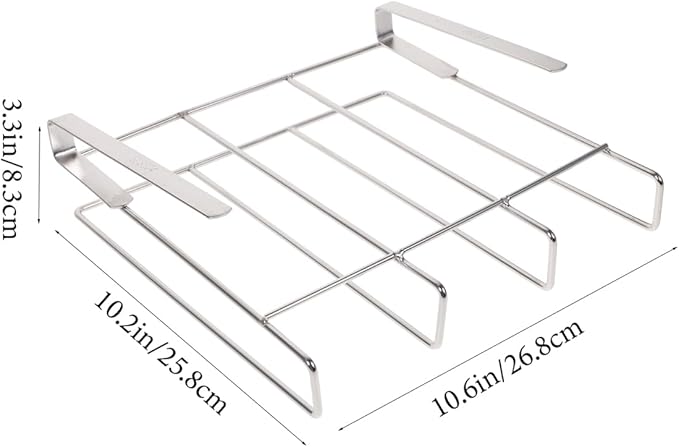 Housoutil Hanging Cutting Board Stand, Stainless Steel Chopping Board Rack, Organizer Stand Holder Cabinet Shelf Organizer Draining Rack Kitchen Storage Holder