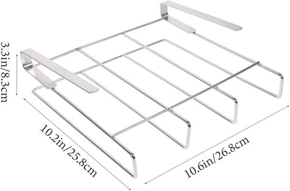 Housoutil Hanging Cutting Board Stand, Stainless Steel Chopping Board Rack, Organizer Stand Holder Cabinet Shelf Organizer Draining Rack Kitchen Storage Holder