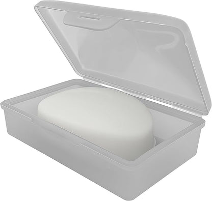 American Comb Travel Soap Box with lid - Clear White - Perfect for Traveling, Gym, or Storage. Made in The USA.