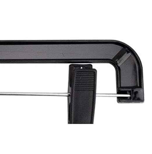 NAHANCO 8600PCBH Shiny Plastic Skirt/Pant Hanger with Black Metal Hook and Plastic Pinch Clips, Heavy Weight, 14”, High Gloss Black (Pack of 100)