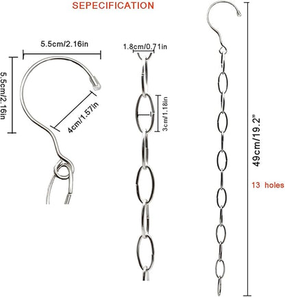 Closet Organizers and Storage Stainless Steel Hanger Organizer Space Saving Hanger Dorm Room Essentials 13-Holes Cascading Hanger Chains (5packs)